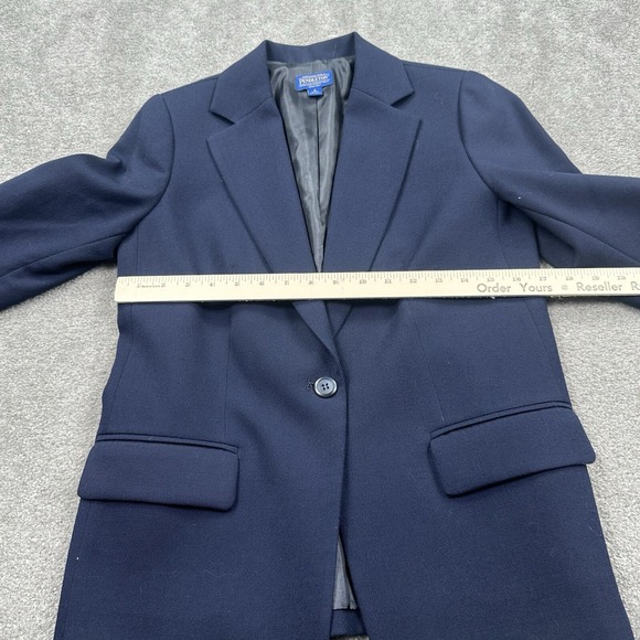 VTG Pendleton Women's Wool Blazer Jacket Size 6 Petite Blue Made USA - Picture 6 of 9